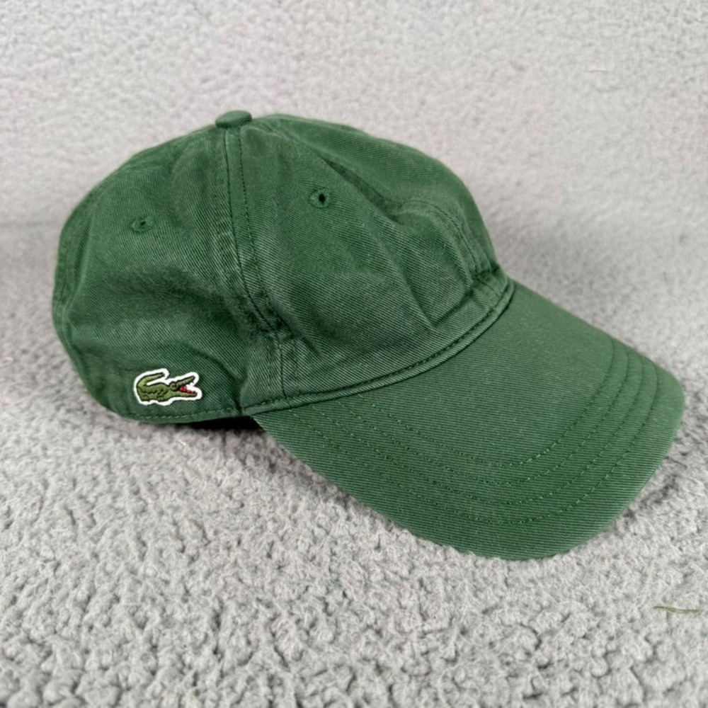 Lacoste Strapback Cap Unisex One Size Green Twill Crocodile Dad Tennis Logo Hat